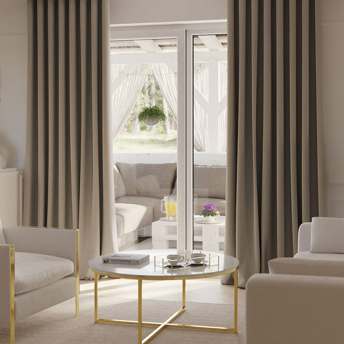 NOVA - Wave Mørklægningsgardin, Varm Beige – mørklægningsgardin
